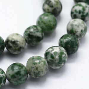6MM Green Spot Jasper Beads-ONE Gemstone Bead Strand-Jewelry Making Crafts NWT